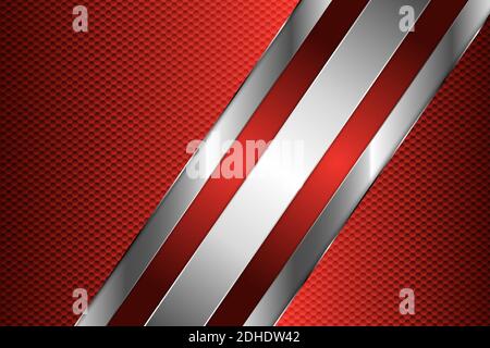 Red metal technology background with hexagon pattern.Vector illustration.Eps10 Stock Vector