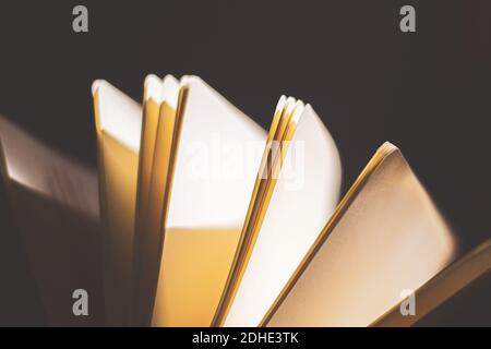 old open notebook with separate sheets Stock Photo