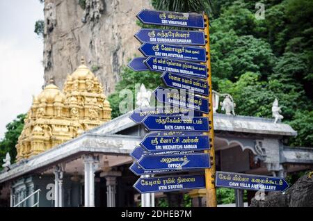 Batu Caves, Malaysia, 7 September, 2018 : New iconic look with colorful stair at Murugan Temple Batu Caves become a new attraction for tourism in Mala Stock Photo