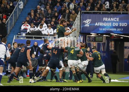 South Africa's Lodewyk De Jager during a rugby friendly Test match, France vs South Africa in Stade de France, St-Denis, France, on November 18, 2017. South Africa won 18-17. Photo by Henri Szwarc/ABACAPRESS.COM Stock Photo