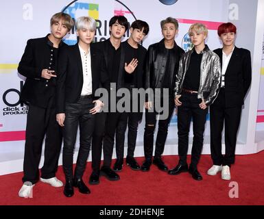 BTS attends the 2017 American Music Awards at Microsoft Theater on November 19, 2017 in Los Angeles, CA, USA. Photo by Lionel Hahn/ABACAPRESS.COM Stock Photo