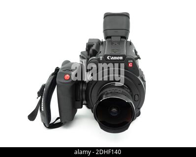 Canon EOS C200 professional cinema video camera cut out isolated on white background Stock Photo