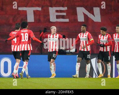 Eindhoven, Netherlands. 10th Dec, 2020. PSV after 1-0 during Uefa Europa League PSV Eindhoven vs Omonoia FC on December 10, 2020 in Eindhoven, Netherlands Photo by SCS/Soenar Chamid/AFLO (HOLLAND OUT) Credit: Aflo Co. Ltd./Alamy Live News Stock Photo