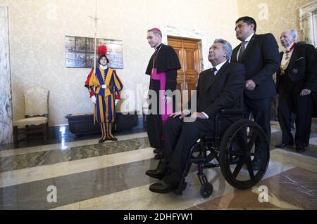 Pope Francis meets with Ecuadorian President Lenin Moreno on December 16, 2017 at the Vatican City. Photo by ABACAPRESS.COM Stock Photo