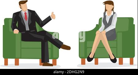 Employer praise employee/staff for their hard work. Concept of teamwork and appreciation. Vector cartoon illustration. Stock Vector