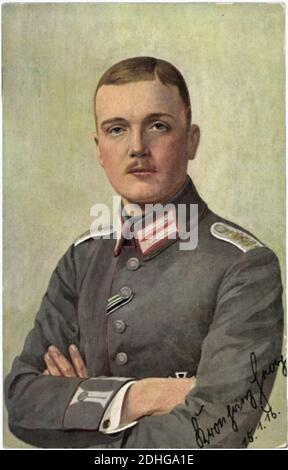 Kronprinz Georg von Sachsen um 1916 (Postkarte mit Signatur). Stock Photo