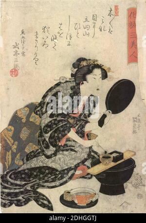 Kunisada-woman-blackening-teeth-c-1815. Stock Photo