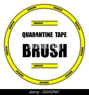 black and yellow brush, quarantine restrictive tape. Isolation of the infected area. Design element, vector Stock Vector