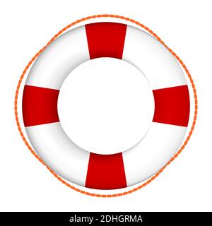 Lifebuoy color icon. Equipment for the rescue of drowning, first aid to vacationers. Isolated vector on white background Stock Vector