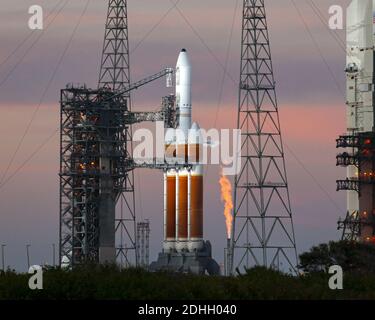 A United Launch Alliance (ULA) Delta IV Heavy rocket is being prepared for launch from Complex 37 at the Cape Canaveral Air Force Station, Florida on Thursday December 10, 2020. On board is a classified payload for the US National Reconnaissance Office. Photo by Joe Marino/UPI Credit: UPI/Alamy Live News Stock Photo
