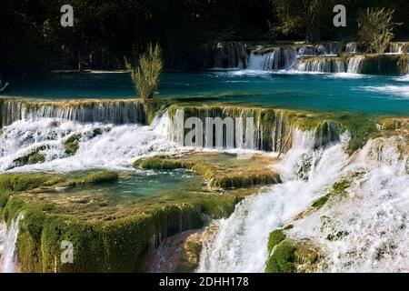 Beautiful El  Meco waterfall, Huasteca Potosina, San Luis Potosi, Mexico Stock Photo