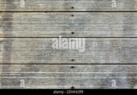 Old gray vintage grunge background from horizontal wooden planks. Stock Photo