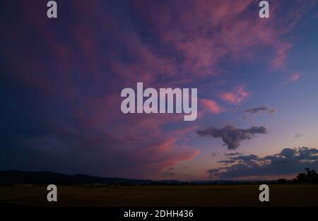 Sunset in big sky Stock Photo