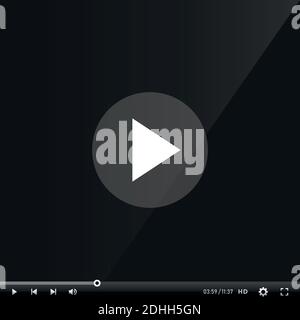 Video and Media Player Interface Template - Vector illustration Stock Vector