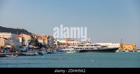 Zakynthos, Greece - August 14, 2016: Skyline of Zante, Greek island in the Ionian Sea Stock Photo