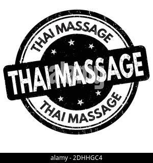 Thai massage sign or stamp on white background, vector illustration Stock Vector