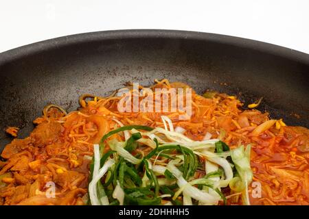 Gochujang bulgogi on white background Stock Photo