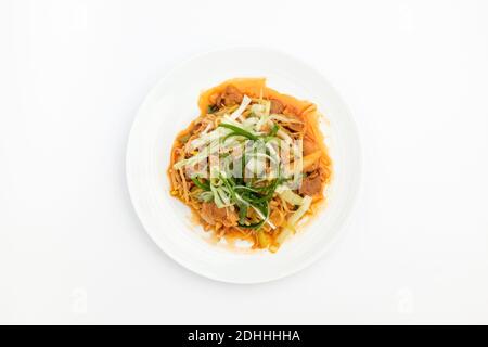 Gochujang bulgogi on white background Stock Photo