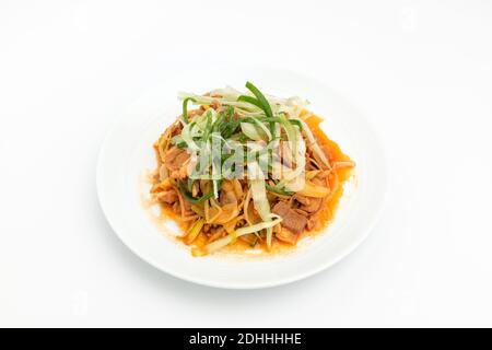Gochujang bulgogi on white background Stock Photo