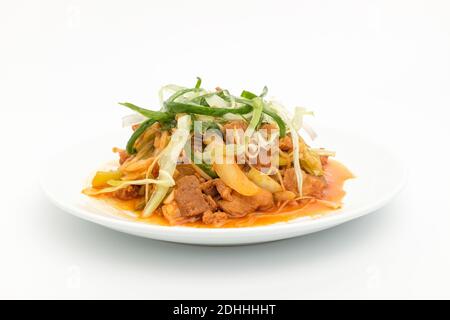 Gochujang bulgogi on white background Stock Photo