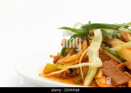 Gochujang bulgogi on white background Stock Photo