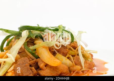 Gochujang bulgogi on white background Stock Photo