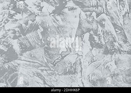 Background decorative plaster on the building in ultimate gray, the 2021 color. Stock Photo