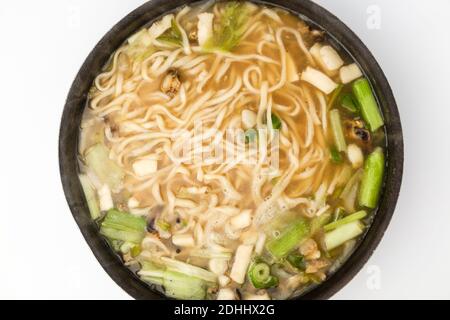 Seafood kalguksu on white background Stock Photo