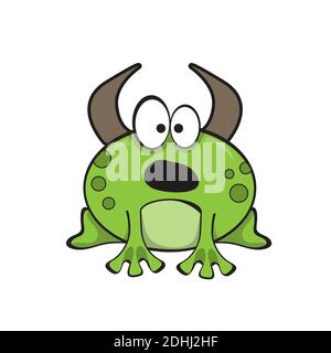 Bullfrog cartoon character. Funny vector illustration on white Stock Vector