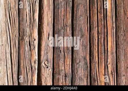 Background texture of weathered brown wooden boards Stock Photo