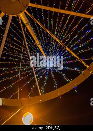 LED Christmas tree steel construction in Killybegs, County Donegal - Ireland. Stock Photo
