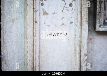 Graffiti on a wall in Venice Italy during Covid19 Stock Photo