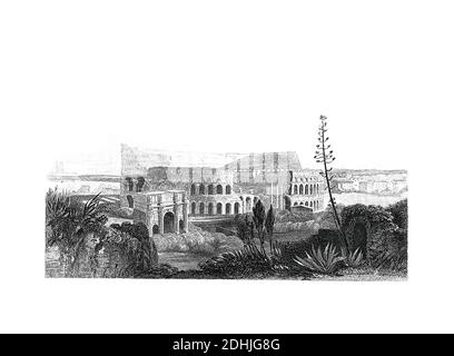 Original artwork of Coliseum at Rome. Published in A pictorial history of the world's great nations: from the earliest dates to the present time (Char Stock Photo