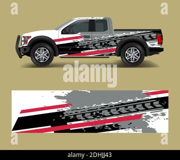 wrap graphic design vector for off road truck. Abstract sporty and adventure racing background. Full vector eps 10 Stock Vector