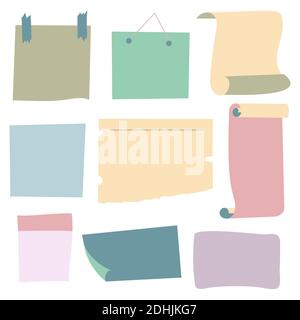 Paper notes. Copybook linear pages lists of notebooks different sizes stripped notes vector Stock Vector