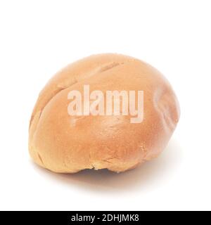 Ugly burger bun isolated on white background Stock Photo