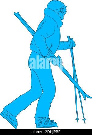 Sketches silhouettes snowboarders on white background illustration. Stock Vector