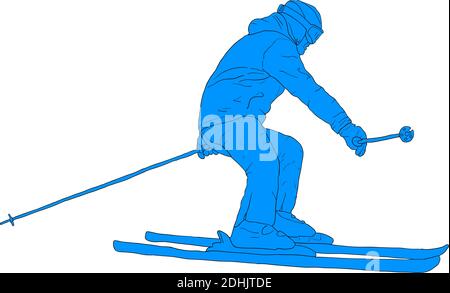 Sketches silhouettes snowboarders on white background illustration. Stock Vector