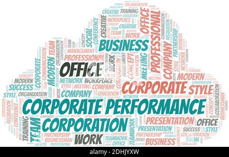 Corporate Performance vector word cloud, made with the text only. Stock Vector