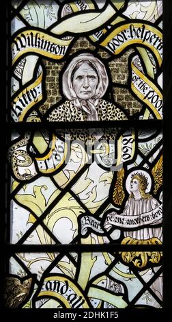 Kitty Wilkinson - Stained Glass Window - Lady Chapel Anglican Cathedral Liverpool Stock Photo