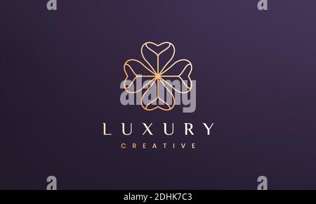 Clover leaf logo concept with minimal and modern style Stock Vector