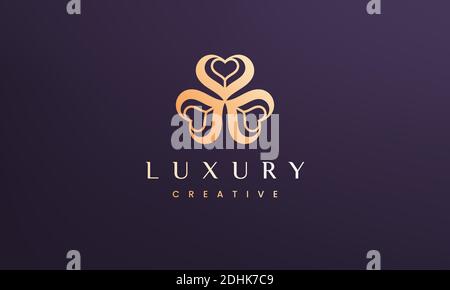 Clover leaf logo concept with abstract and modern style Stock Vector