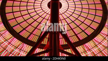 ferris wheel change color at night in japan at kobe Stock Photo