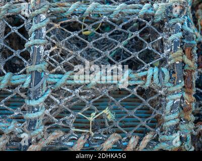 Close up of a used lobster pot. Stock Photo