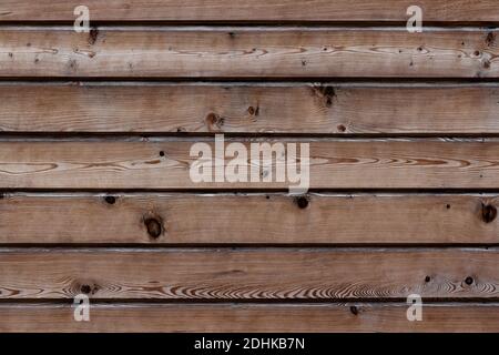 wall from wooden horizontally arranged boards natural wood pine Stock Photo