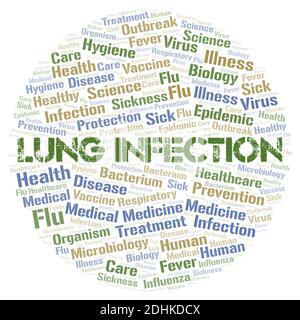 Lung Infection typography word cloud create with text only. Stock Photo
