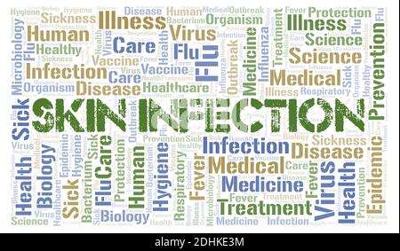 Skin Infection typography word cloud create with text only. Stock Photo