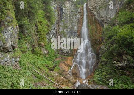 small waterfall among the forest Stock Photo