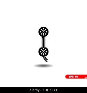 Telephone Handle Icon Vector. Vertical Telephone handle vector Icon. Stock Vector