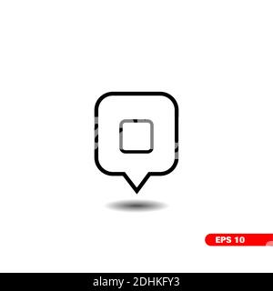 Line of Square Location Icon Vector. Stock Vector